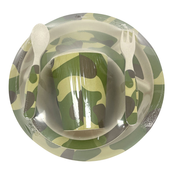 Bamboo Ware Kids Dinner Set – 5-Piece Camo Design