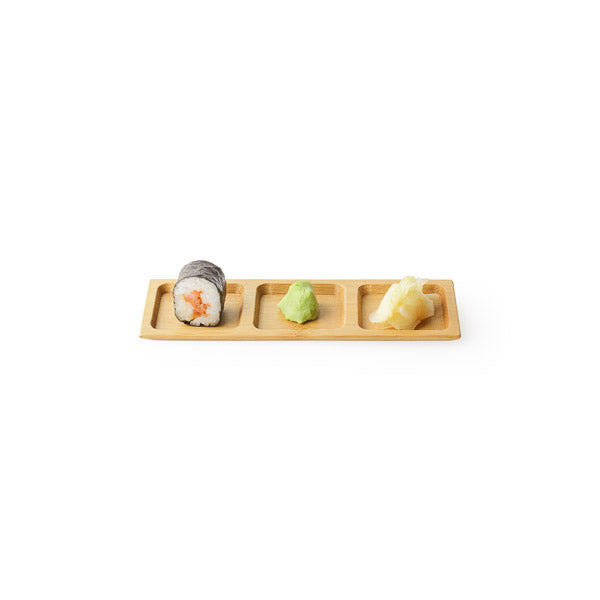 Triple Divided Bamboo Plate