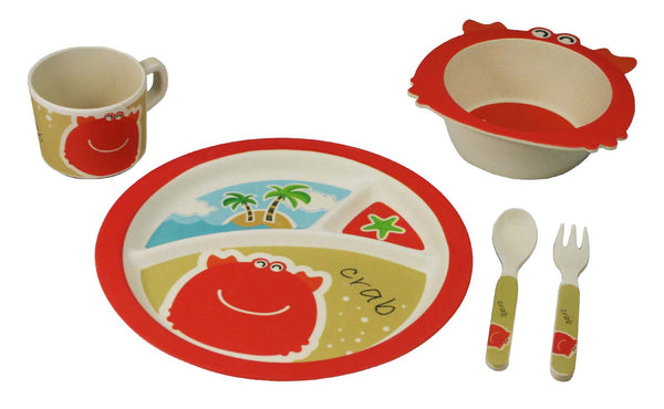 Bamboo Kids Shelby the Crab Kids Dinnerware 5pc Set