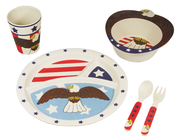 Bamboo Kids Liberty The Eagle 5 Piece Dinnerware Set