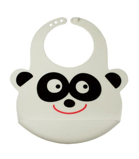 Bamboo Kids White Peyton the Panda Silicone Rubber Baby Bib