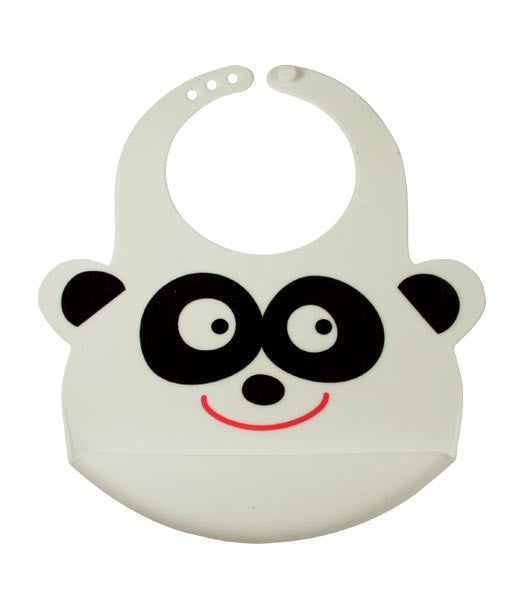 Bamboo Kids White Peyton the Panda Silicone Rubber Baby Bib